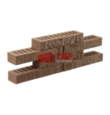 Кирпич ригельный коричневый скала 310х85х50
